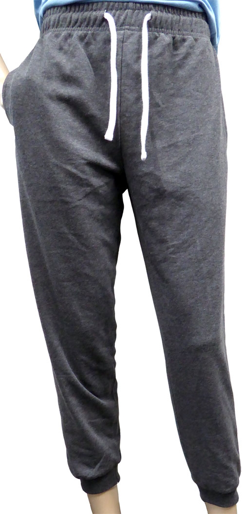 Adults Casual French Terry Active Sweatpants Joggers with Elastic Waist and Bottom ends